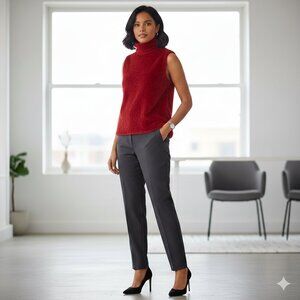 Cynthia Steffe Red Sleeveless Turtleneck Knit Top – Size Small